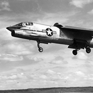 Vought F8U-1 Crusader comes in for a landing