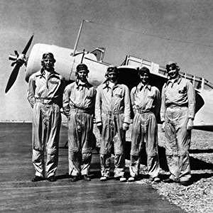 Vought Test Pilot team, 28 May 1942 -Lt-Rt Boone Guyton
