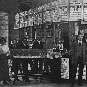 W H Smith book stall at Cannon Street Station, 1915