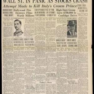 Black and White Print of the Wall Street Crash 1929 Black and White Print of the Wall Street Crash 1929