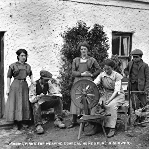 Winding Pirns for Weaving Donegal Homespun, Inishowen