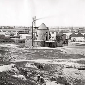 Windmill and furnace, Alexandria, Egypt, c. 1880 s