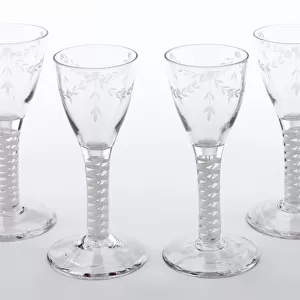 Four wine glasses