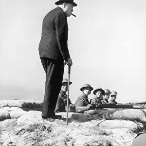 Winston Churchill Visiting Coastal Defences near Dover