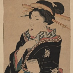 Woman holding a brush