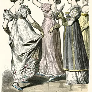 Four women in French and German costume