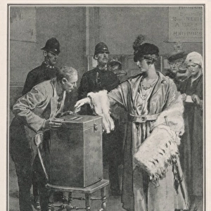 Women Recording their Vote for the First Time