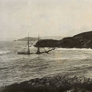 Wreck of the Brigontine Crossowen at Thurleston, Devon