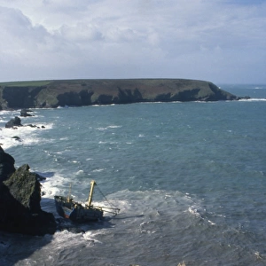 Wreck of the Cecil Japan near St Ives, Cornwall