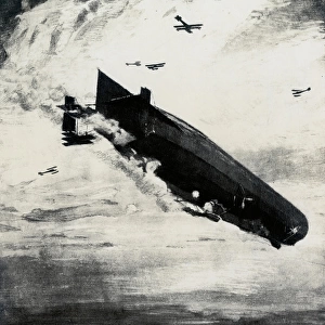 WW1 - Commodore Bigsworth drops bombs on zeppelin, 1915
