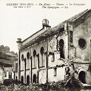 WW1 - Damage to the Synagogue at Thann, Alsace, France