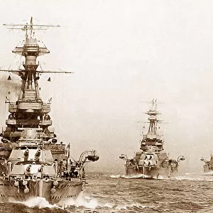 WW1 Royal Navy fleet in line