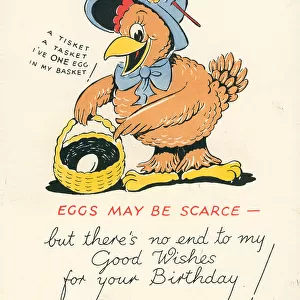 WW2 Birthday Card, Eggs May Be Scarce