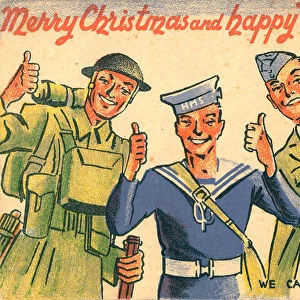 WW2 Christmas Postcard, We Can Take It!