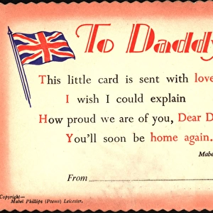WW2 greetings card, To Daddy