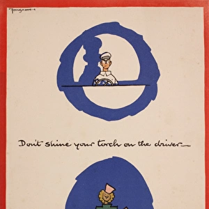 WW2 poster, Don t shine your torch on the driver