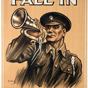 WWI Poster, Fall In