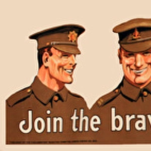 WWI Poster, Join the brave throng that goes marching along