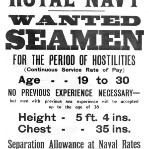 WWI British Royal Navy Recruitment Print circa 1915 WWI British Royal Navy Recruitment Print circa 1915