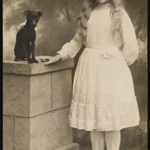 Young Girl and Pet Dog