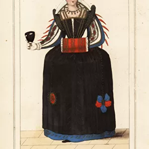 Young lady of quality at a masked ball, demoiselle