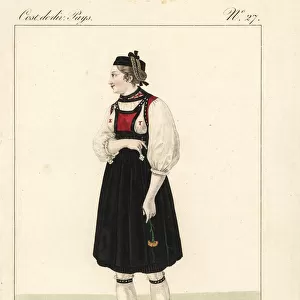 Young woman of Guggisberg, Canton of Bern