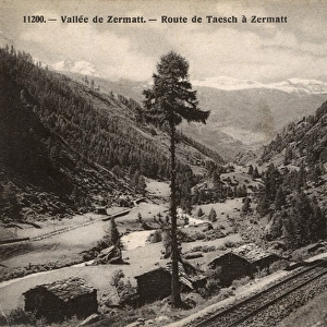 Zermatt Valley - Railway line between Tasch and Zermatt