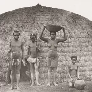 Zulu family and kraal, South Africa