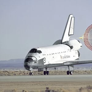 STS-66 Atlantis Landing and Chute Deployment at Edwards