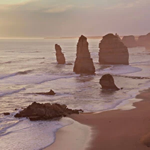 Australia, Victoria - The Twelve Apostles with collapsed stack in foreground (collapsed 3rd July 2005) Port Campbell National Park September 2005