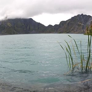 A lake, formed in a crater of volcano Pinatubo (the water level gradually rises over the years), erupted in 1992. The blue colour of water is due to a high salinity. Mount Pinatubo in Luzon, Philippines. February. Ph41. 0057
