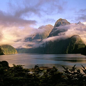 New Zealand - Milford Sound during a storm Fiordland National Park, South Island, New Zealand LAN01610
