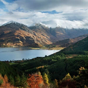Five Sisters of Kintail looking across Loch Duich from a high view point - November - Ratagan - Glen Shiel - Scotland