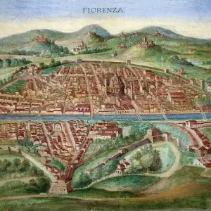 16th Century Plan of Florence Print 16th Century Plan of Florence Print