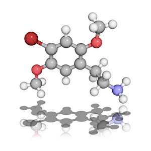 2C-B psychedelic drug, molecular model