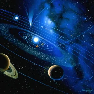 Solar System and Comet Print Solar System and Comet Print