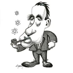 Niels Bohr Caricature Print Niels Bohr Caricature Print