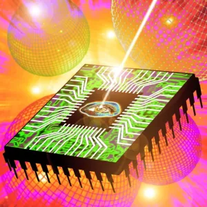 Computer Artwork Print: Microchip Eye Illumination Computer Artwork Print: Microchip Eye Illumination