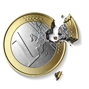 Eurozone break-up, conceptual image