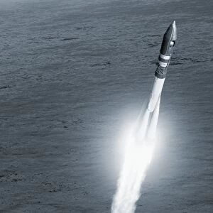 Launch of Vostok 1 spacecraft, artwork