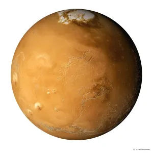 Mars Print, Composite Satellite Image Mars Print, Composite Satellite Image