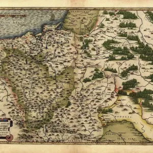 Carte d'Örtelius sur la Pologne en 1570