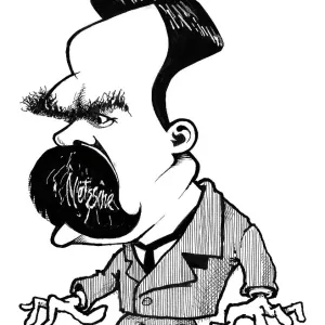 Print of a caricatured Friedrich Nietzsche Print of a caricatured Friedrich Nietzsche