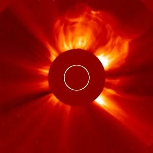 Solar eruption, SOHO image