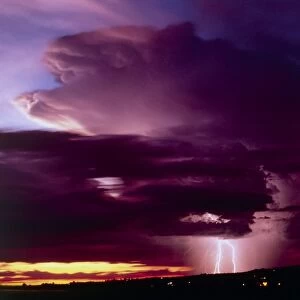 Thundercloud with lighning and rain, Arizona