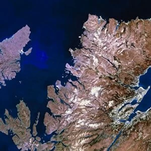 True-colour satellite image of northern Scotland