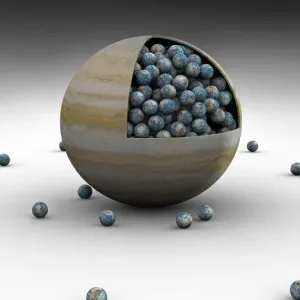 Jupiter Volume Print: Earth Fitting Inside 1000 Times