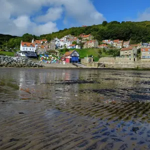 Runswick Bay Print: Low Tide Reflection