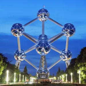 1958 World Fair Print: Atomium at Night, Brussels 1958 World Fair Print: Atomium at Night, Brussels