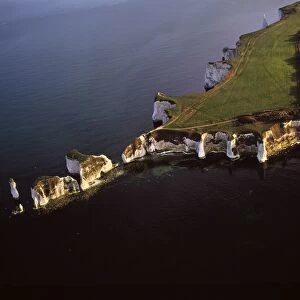 Aerial image of Old Harry Rocks, chalk stacks located directly east of Studland